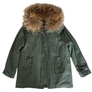 Chloe K Girls 3 in 1 Coat Green Multi Fur Vest Insert 12